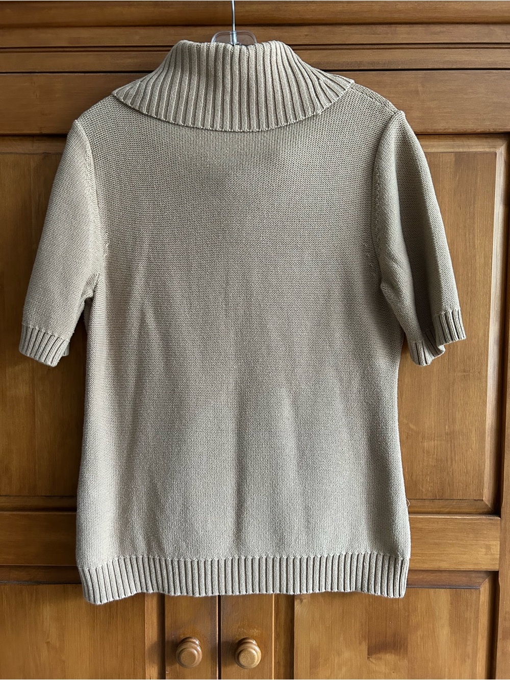 Jones New York Cream Short-Sleeve Cowl Neck Sweater Size L - Picture 3 of 5